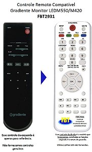 Controle Compatível Com TV MONITOR GRADIENTE LED Full HD M550-FHD/ M420-FHD FBT2931