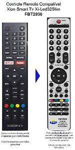 Controle Compatível Com SMART TV XION XI-LED32SLIM FBT2930