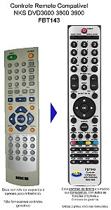 Controle Compatível Nks Dvd 3600 3800 3900 FBT143