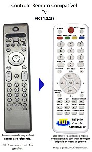 Controle Compatível Com Tv Lcd Philips Fbt1440