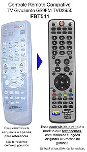 Controle Remoto Compatível TV Gradiente G29FM TVD2950 FBT541