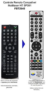 Controle Compatível Com Multilaser HOME DVD PLAYER SP391 SP268 FBT2945