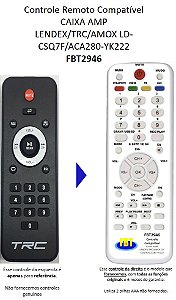 Controle Compatível Com Caixa Amplificada TRC Trc5590 FBT2946