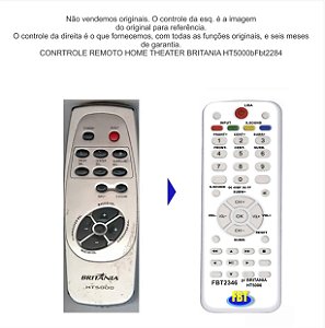 Controle Remoto Compatível Philco Britania Ht5000 FBT2346