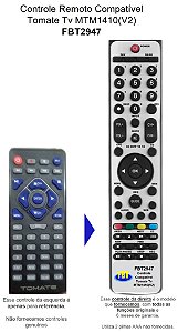 Controle Compatível Com Tv Portátil Tomate Mtm-1410 V2 Fbt2947