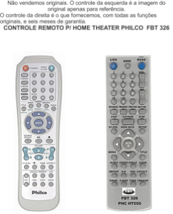 Controle Compatível Com HOME PHILCO PHT660N/2 PHT550 / PHT551 / PHT660N / PHT670 / PHT777 PHT680 FBT326