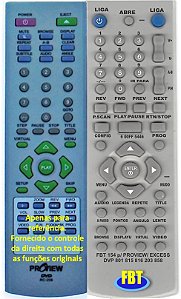 Controle Remoto Compatível Com DVD PROVIEW/EXCESS DVP 801 203 816 858  FBT154