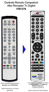 Controle Remoto Compatível Com RECEPTOR AIKO HD1018 FBT376
