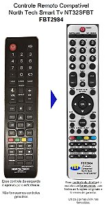 Controle Remoto Compatível TV North Tech NT32SFBT V2 FBT2984