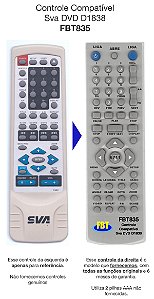 Controle Compatível p/ Sva DVD D1838 FBT835
