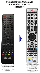Controle Remoto Compatível  Kolke Smart Tv 4K 43SMF FBT3060