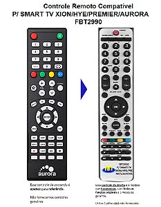 Controle Compatível Smart TV LED Aurora FBT2990