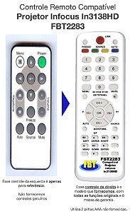 Controle Remoto Compatível p/ Projetor Infocus In3138hd Fbt2283