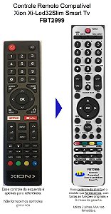 Controle Remoto Compatível Com  SMART TV XION XION XI-LED32SLIM FBT2999