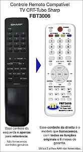 Controle Remoto Compatível TV CRT-Tubo Sharp C-14R12 FBT3006