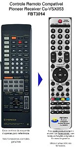 Controle Compatível Pioneer Receiver Cu-Vsx053  FBT3014