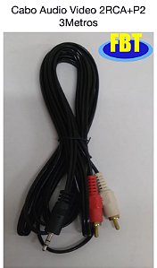 Cabo Audio Video 2RCA+P2 3Metros FBT5001