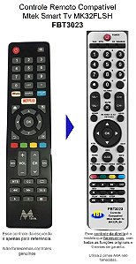 Controle Compatível Com SMART TV MTEK MK32FLSH - V2 FBT3023