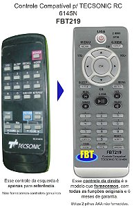 Controle Compatível P/ Tecsonic Rc 6145n Fbt219