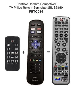 Controle Remoto Compatível Com PHILCO ROKU + JBL SB150 FBTC014