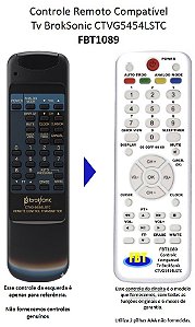 Controle Remoto Compatível p/ BROKSONIC CTVG5454LCTC FBT1089