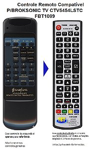 Controle Remoto Compatível p/ BROKSONIC CTVG5454LCTC FBT1089