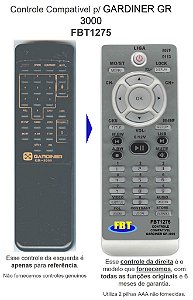 Controle Compatível P/ GARDINER GR 3000 FBT1275