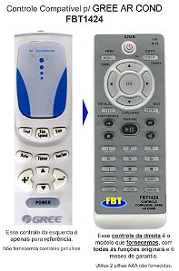 Controle Compatível P/ GREE AR COND FBT1424