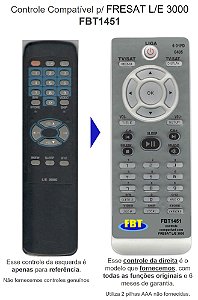 Controle Compatível P/ FRESAT L/E 3000 FBT1451