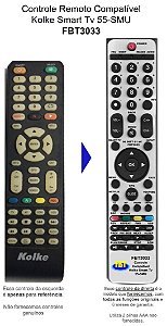 Controle Remoto Compatível Kolke Tv Smart 55-smu FBT3033