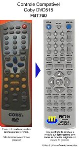 Controle Remoto Compatível Coby DVD515 FBT760
