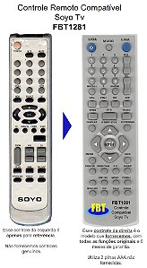 Controle Remoto Compatível Soyo Tv FBT1281