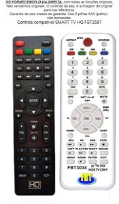 Controle Compatível HQ SMART TV - HQSTV32NY - V2 - FBT3034