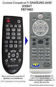 Controle Compatível P/ Samsung Ak59 00084t Fbt1962