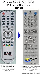 Controle Remoto Compatível Bak Japan Conversor FBT1915