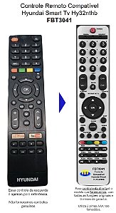 Controle Remoto Compatível Hyundai Tv HY32NTHB FBT3041