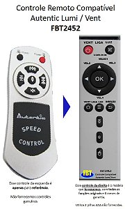 Controle Compatível P/ AUTENTIC SPEED FBT2452