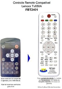Controle Compatível P/ LENOXX TV650A FBT2401