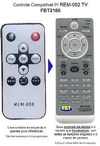 Controle Compatível P/ REM-002 TV FBT2165
