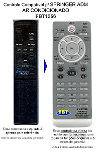 Controle Compatível P/ SPRINGER ADM AR CONDICIONADO FBT1256