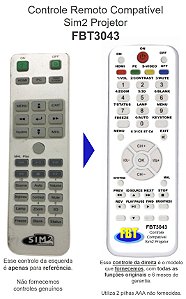 Controle Remoto Compatível SIM2 SUPERCUBE-WG FBT3043