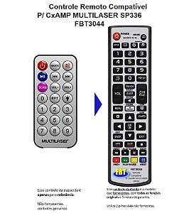 Controle Remoto Compatível Multilaser Torre Sp336 FBT3044