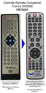 Controle Remoto Compatível Tronics DVD500 FBT3047