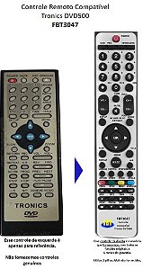 Controle Remoto Compatível Tronics DVD500 FBT3047
