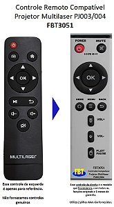 Controle Remoto Compatível Projetor Multilaser PJ003/004 FBT3051