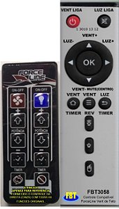 Controle Remoto Compatível Ventilador de Teto ForceLine FBT3058
