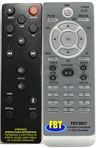 Controle Remoto Compatível K-Mex Soundbar FBT3057