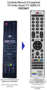 Controle Remoto Compatível TV Kolke Smart TV 32SM V3 FBT2807