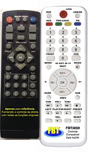 Controle Remoto Compatível Sate As594 FBT3059