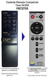Controle Remoto Compatível p/ Teac CD/Tape RC-355 FBT2755